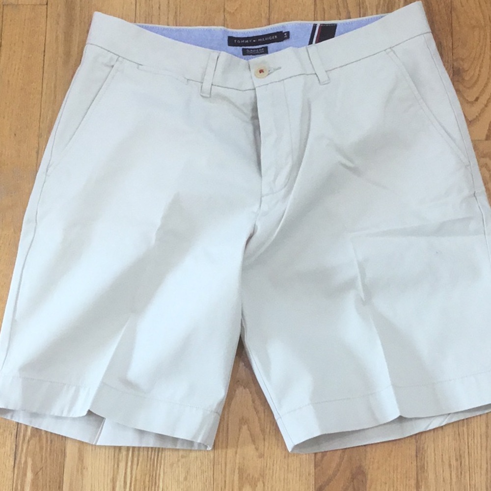 Tommy Hilfiger Cream Flat Front Shorts